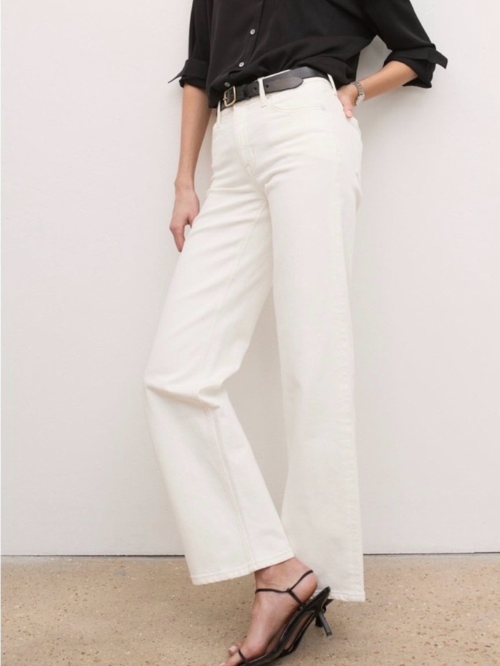 AYR “The Secret Sauce” High Rise Wide Leg White, Cream Women’s Jeans 31S